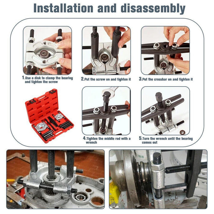 DURAFORCE 12PCS Heavy Duty Bearing Separator Removal Tool Kit Wheel Hub Axle Puller - Set