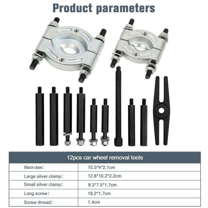 DURAFORCE 12PCS Heavy Duty Bearing Separator Removal Tool Kit Wheel Hub Axle Puller - Set