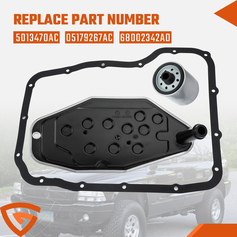 DURAFORCE Transmission Fluid Filter Gasket Kit 5013470AC For Dodge Ram 1500 45RFE Yfnejesq