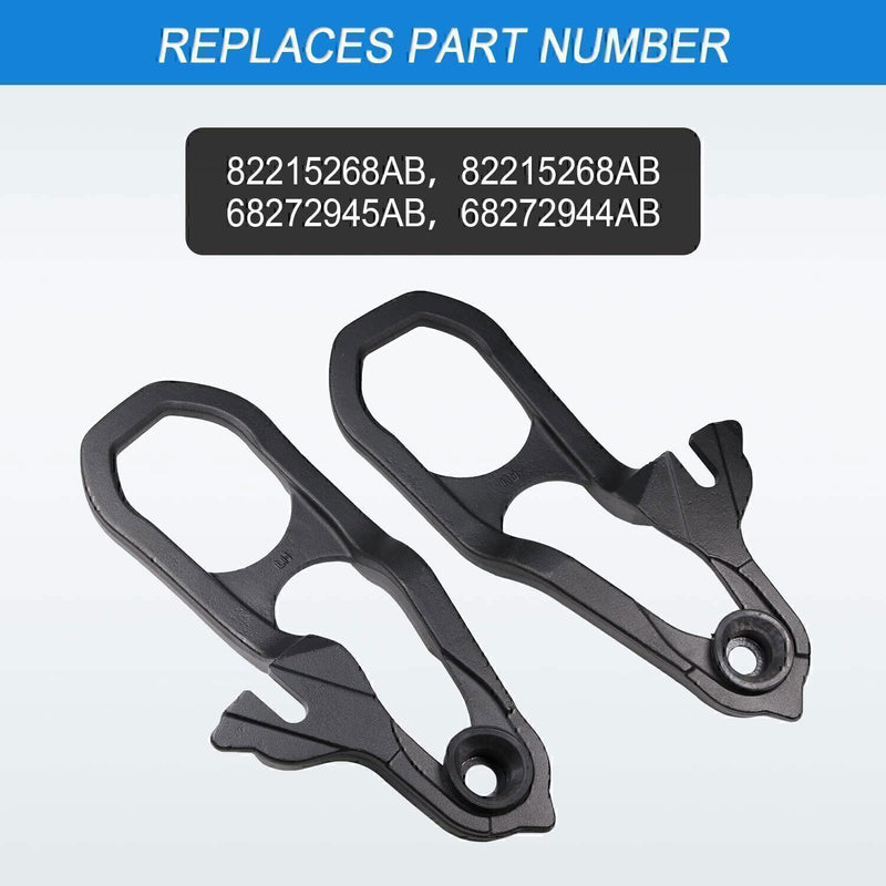 DURAFORCE For 2019-2023 Dodge Ram 1500 DT Front Black Tow Hooks Left +Right w/Hardware Kit