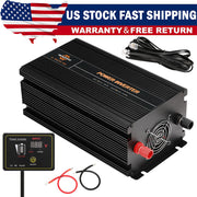 DURAFORCE Power Inverter 2000W 4000W 12V DC to 110V 120V AC LCD Cable Car Boat RV D Auto