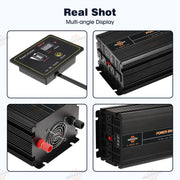 DURAFORCE Power Inverter 2000W 4000W 12V DC to 110V 120V AC LCD Cable Car Boat RV D Auto