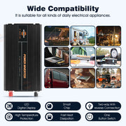 DURAFORCE Power Inverter 2000W 4000W 12V DC to 110V 120V AC LCD Cable Car Boat RV D Auto