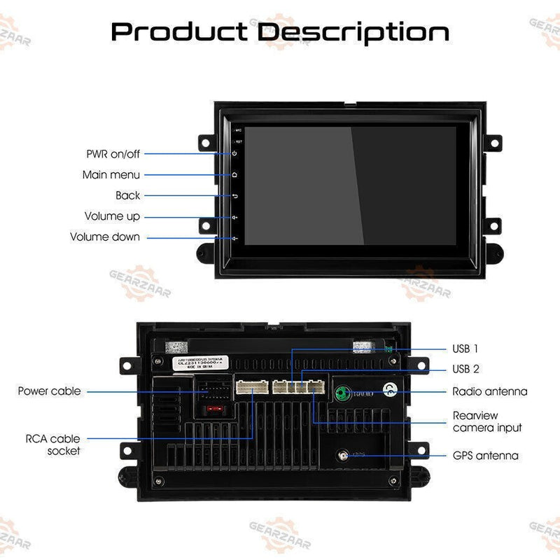 DURAFORCE FOR FORD F150 2004-2008 7" ANDROID CARPLAY CAR STEREO RADIO GPS NAV WIFI BT | US