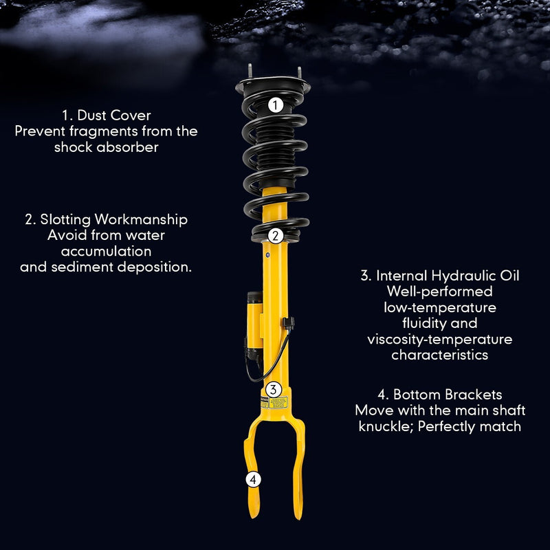 DURAFORCE 2 Front Shock Struts w/ Electric For Jeep Grand Cherokee Overland SRT8 2012-2015