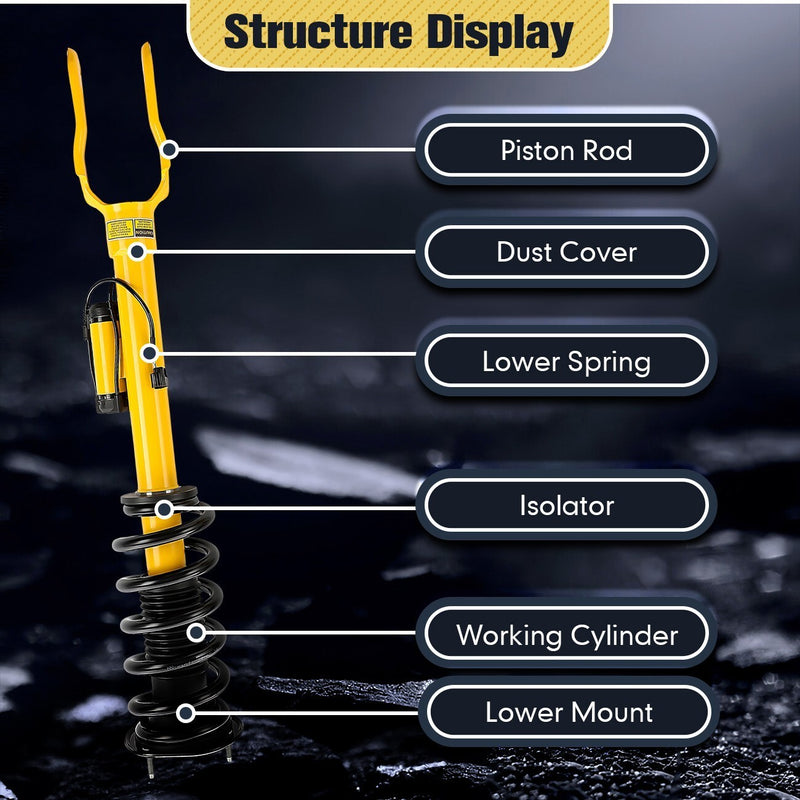 DURAFORCE 2 Front Shock Struts w/ Electric For Jeep Grand Cherokee Overland SRT8 2012-2015