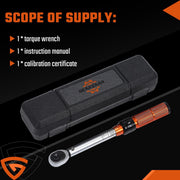 DURAFORCE Torque Wrench tool 1/4" Drive 2-20Nm Bicycle Ratchet Adjustable w/Box Calibrated