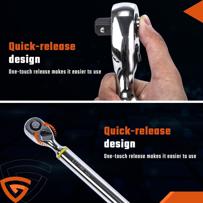 DURAFORCE Digital Torque Wrench Adjustable Electric Torque Wrench-tool 1/2" Drive 10-200NM