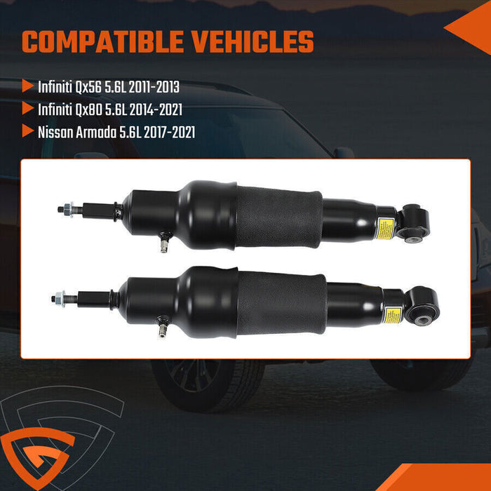 DURAFORCE 2pc Rear Air Suspension Shock Struts For Nissan Armada 5.6L V8 2017-2023