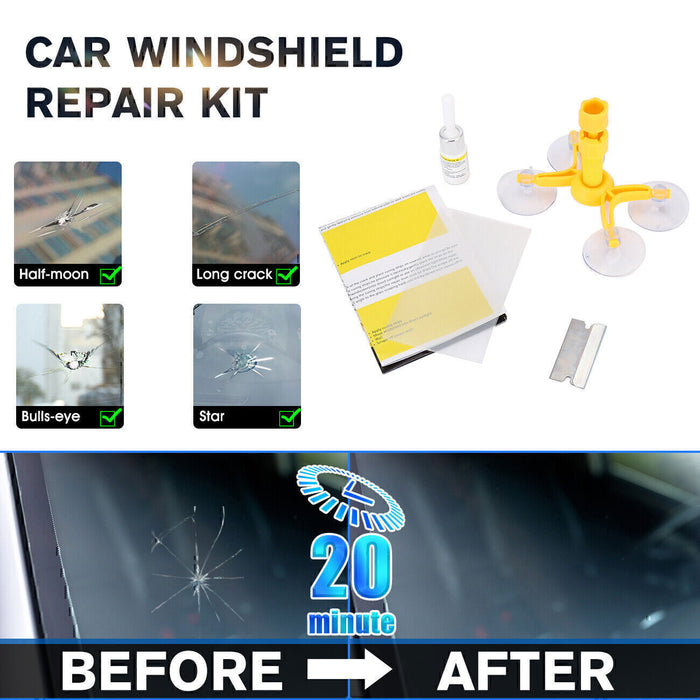 DURAFORCE Car Windshield Repair Kit Fit Auto Glass Nano Crack Repair Fluid Windshield!