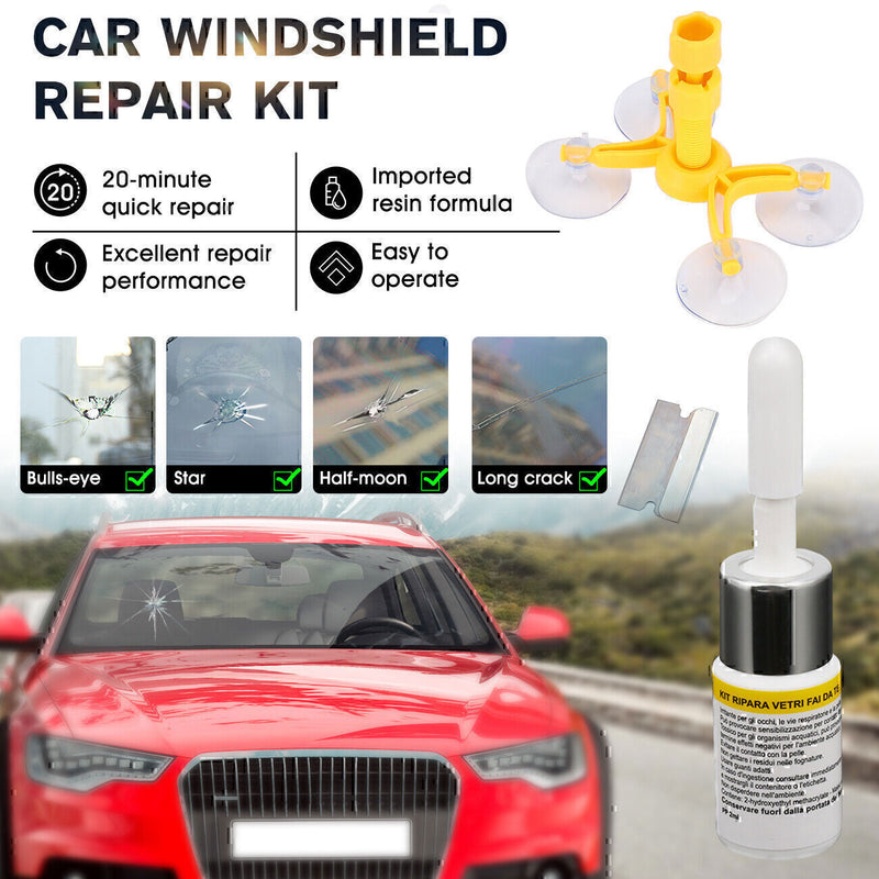 DURAFORCE Car Windshield Repair Kit Fit Auto Glass Nano Crack Repair Fluid Windshield!