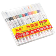 DURAFORCE 12PCS Waterproof Permanent Paint Marker Pens Car Tires Rubber Metal Tread-Safe
