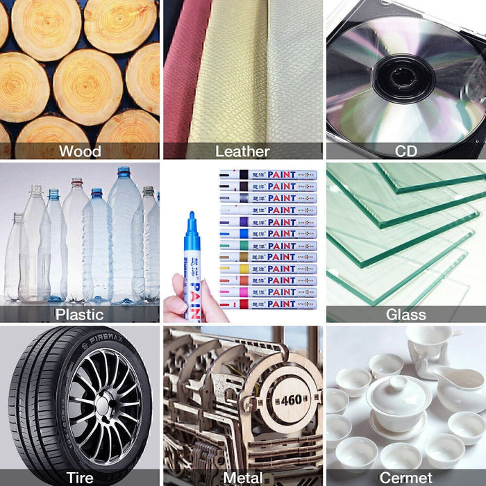 DURAFORCE 12Pcs Waterproof Permanent Paint Marker Pen Car Tyre Tire Tread Rubber Metal Ne!