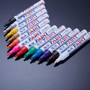 DURAFORCE 12PCS Waterproof Permanent Paint Marker Pens Car Tires Rubber Metal Tread-Safe
