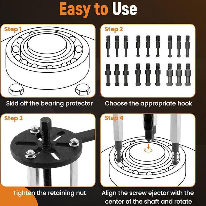 DURAFORCE Bearing Disassembly Puller Inner Hole Puller Removal Tool Three-jaw Puller Set !