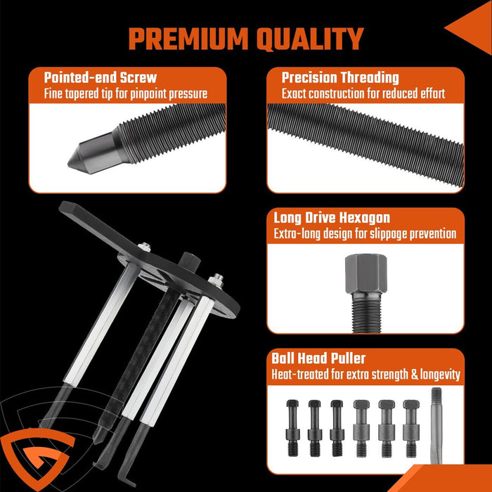 DURAFORCE Bearing Disassembly Puller Inner Hole Puller Removal Tool Three-jaw Puller Set !