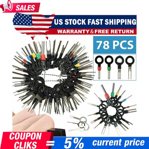 DURAFORCE 78Pcs Wire Terminal Removal Tool Car Electrical Wiring Crimp Connector Pin