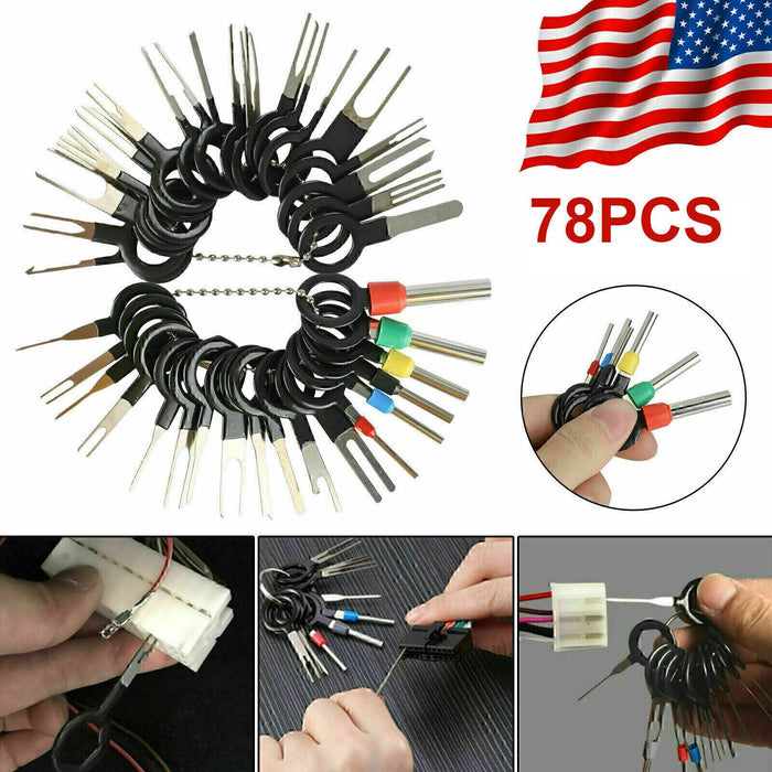 DURAFORCE 78Pcs Wire Terminal Removal Tool Car Electrical Wiring Crimp Connector Pin