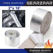 DURAFORCE 2"x16'Adhesive Exhaust Header Turbo Manfold Pipe Aluminum Heat Shield Wrap Tape!