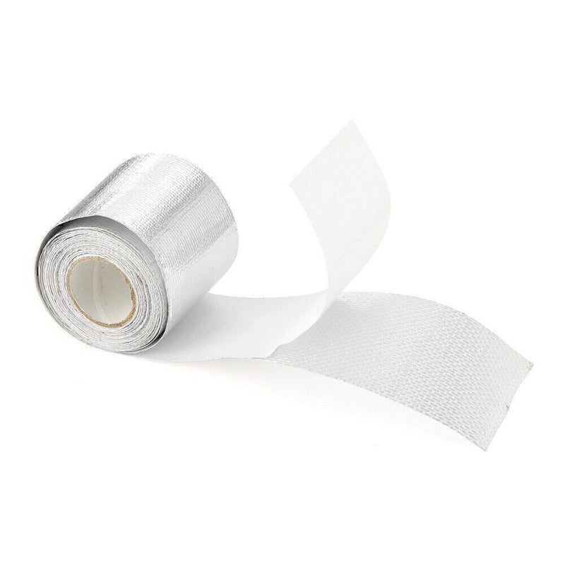 DURAFORCE 2"x16'Adhesive Exhaust Header Turbo Manfold Pipe Aluminum Heat Shield Wrap Tape!