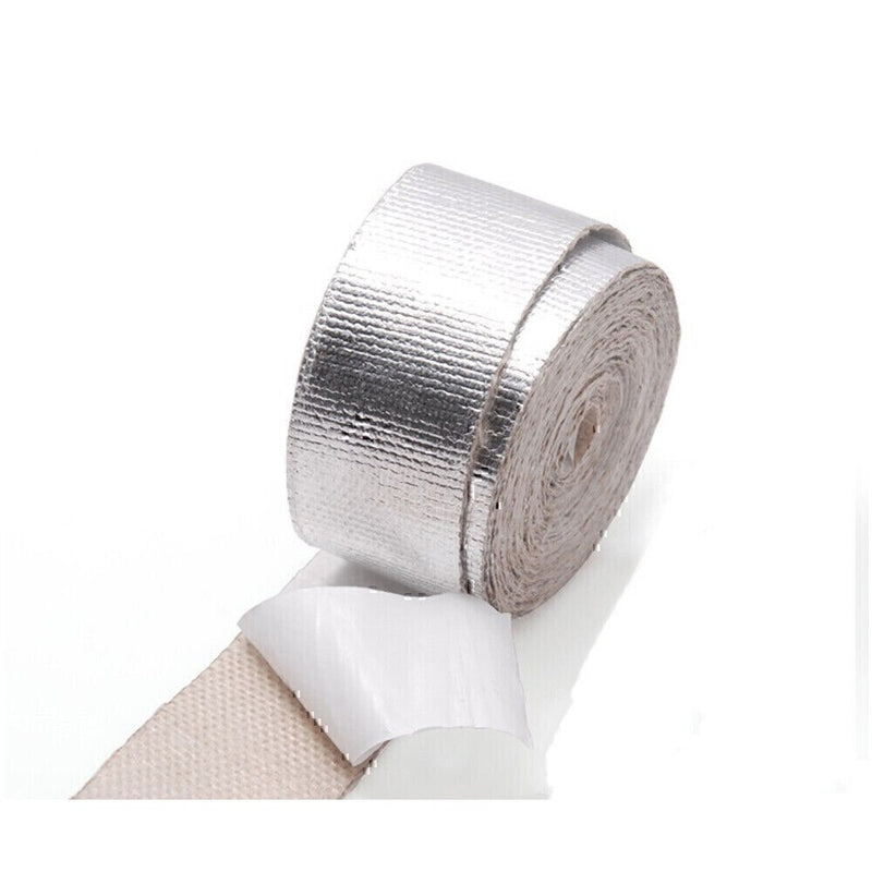 DURAFORCE 2"x16'Adhesive Exhaust Header Turbo Manfold Pipe Aluminum Heat Shield Wrap Tape!