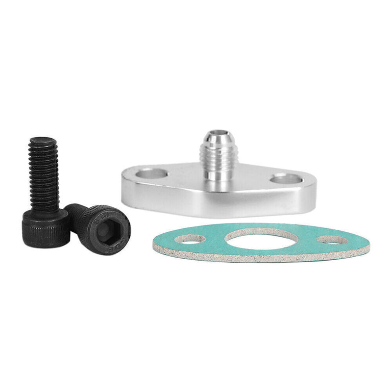 DURAFORCE Turbo Oil Feed Line Flange Gasket 4AN 4 AN Fitting Adapter For T3 T4 T04E