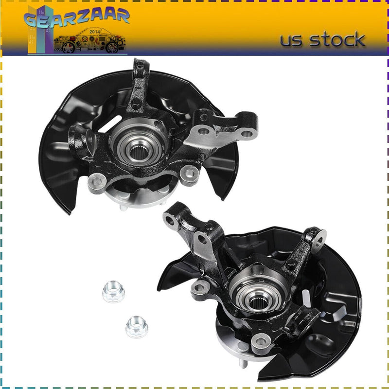 DURAFORCE 2pc Front Wheel Bearing Hub Knuckle Assembly For 2003-2008 Toyota Corolla 1.8L