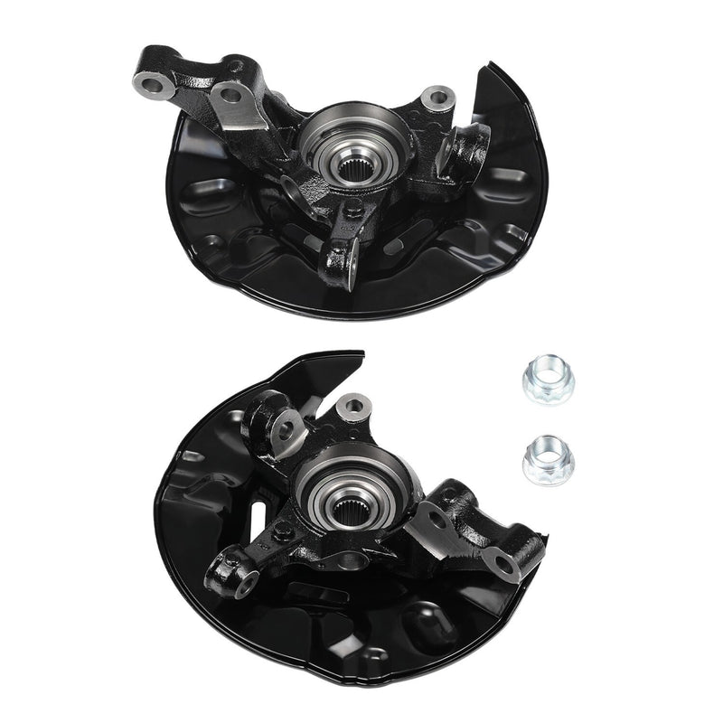 DURAFORCE 2pc Front Wheel Bearing Hub Knuckle Assembly For 2003-2008 Toyota Corolla 1.8L