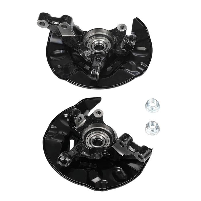 DURAFORCE 2pc Front Wheel Bearing Hub Knuckle Assembly For 2003-2008 Toyota Corolla 1.8L