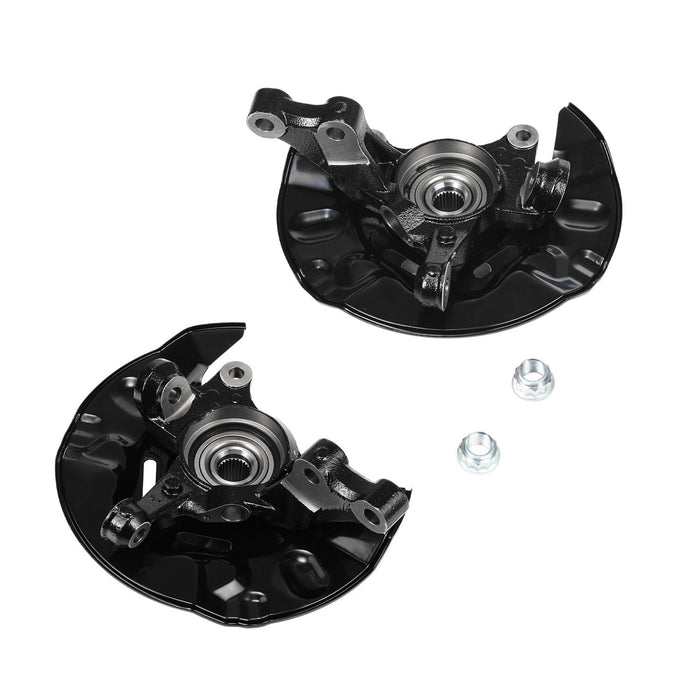DURAFORCE 2pc Front Wheel Bearing Hub Knuckle Assembly For 2003-2008 Toyota Corolla 1.8L
