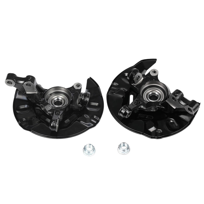 DURAFORCE 2pc Front Wheel Bearing Hub Knuckle Assembly For 2003-2008 Toyota Corolla 1.8L
