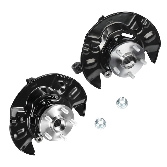 DURAFORCE 2pc Front Wheel Bearing Hub Knuckle Assembly For 2003-2008 Toyota Corolla 1.8L