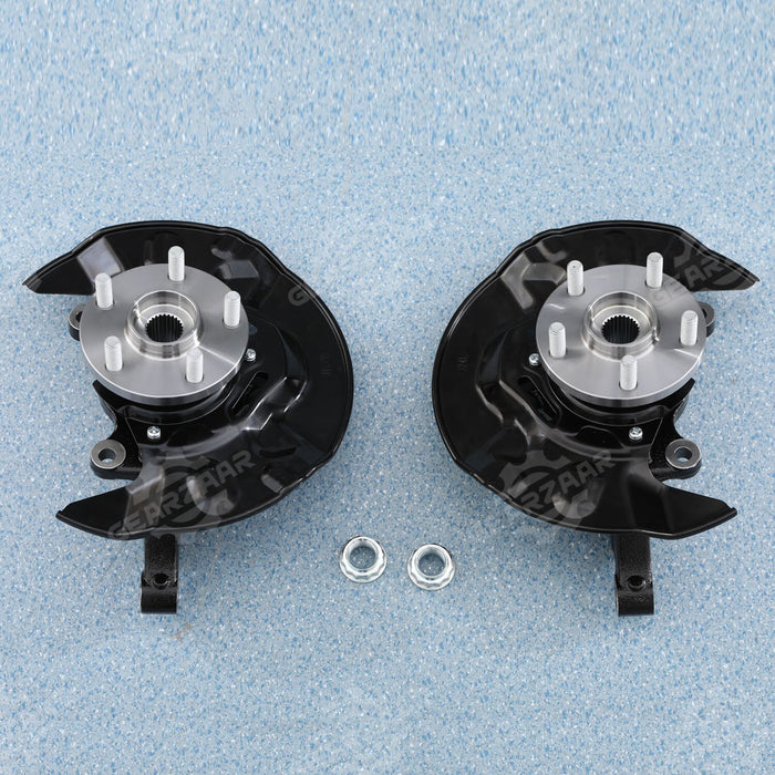 DURAFORCE 2pc Front Wheel Bearing Hub Knuckle Assembly For 2003-2008 Toyota Corolla 1.8L