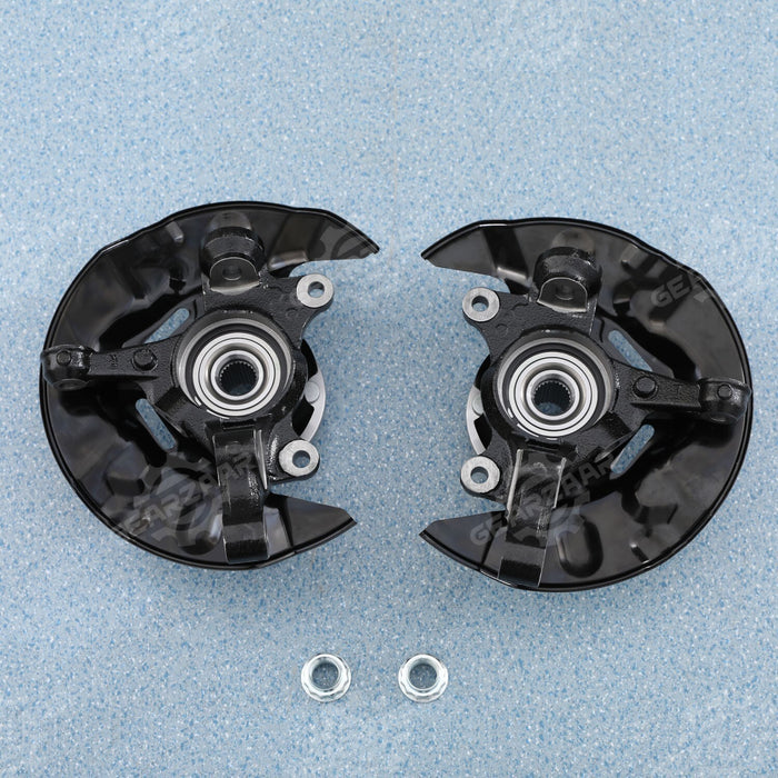 DURAFORCE 2pc Front Wheel Bearing Hub Knuckle Assembly For 2003-2008 Toyota Corolla 1.8L