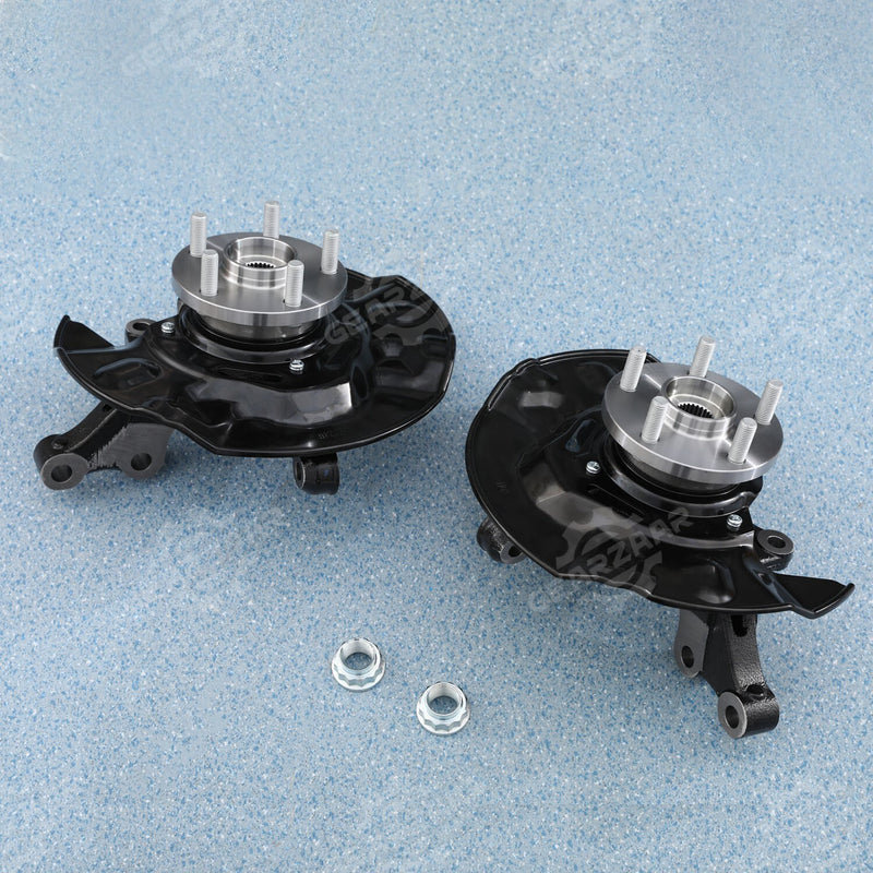 DURAFORCE 2pc Front Wheel Bearing Hub Knuckle Assembly For 2003-2008 Toyota Corolla 1.8L