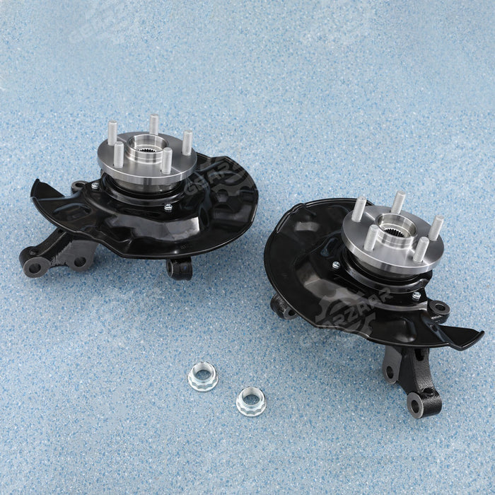 DURAFORCE 2pc Front Wheel Bearing Hub Knuckle Assembly For 2003-2008 Toyota Corolla 1.8L