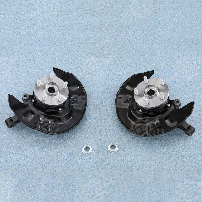 DURAFORCE 2pc Front Wheel Bearing Hub Knuckle Assembly For 2003-2008 Toyota Corolla 1.8L