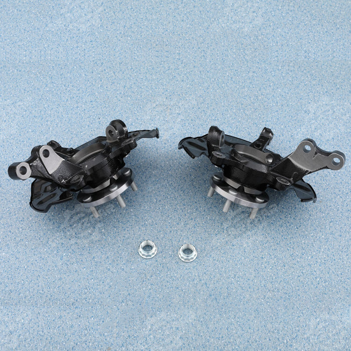 DURAFORCE 2pc Front Wheel Bearing Hub Knuckle Assembly For 2003-2008 Toyota Corolla 1.8L