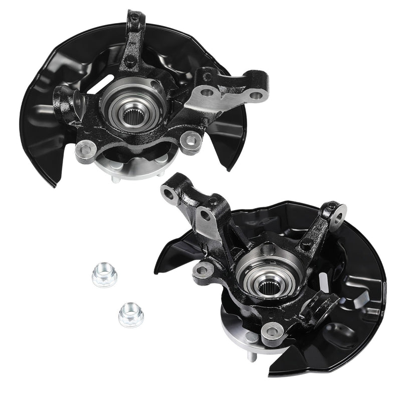 DURAFORCE 2pc Front Wheel Bearing Hub Knuckle Assembly For 2003-2008 Toyota Corolla 1.8L
