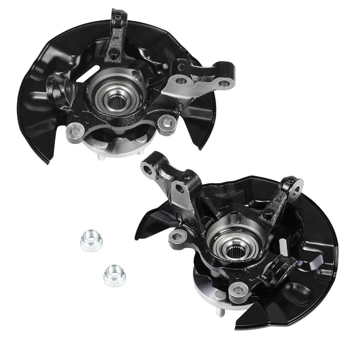 DURAFORCE 2pc Front Wheel Bearing Hub Knuckle Assembly For 2003-2008 Toyota Corolla 1.8L