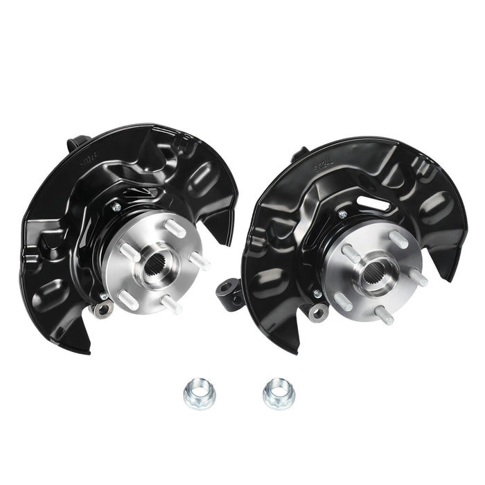 DURAFORCE 2pc Front Wheel Bearing Hub Knuckle Assembly For 2003-2008 Toyota Corolla 1.8L