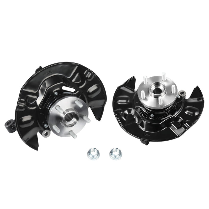 DURAFORCE 2pc Front Wheel Bearing Hub Knuckle Assembly For 2003-2008 Toyota Corolla 1.8L