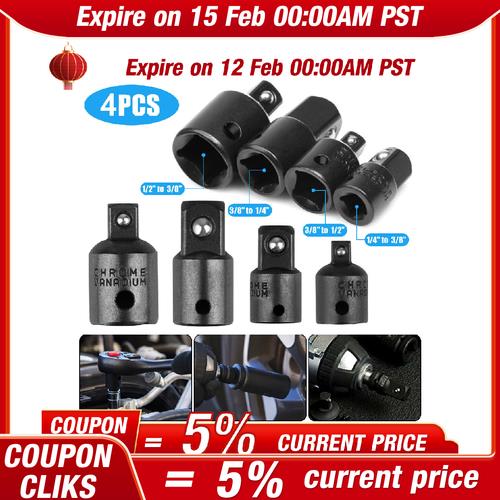 DURAFORCE 4pc 3/8" to 1/4" 1/2 inch Drive Ratchet SOCKET ADAPTER REDUCER Air Impact