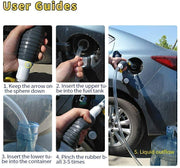 DURAFORCE High Flow Siphon Hand Pump Portable Manual Car Fuel Transfer Pump for Gas Diese!