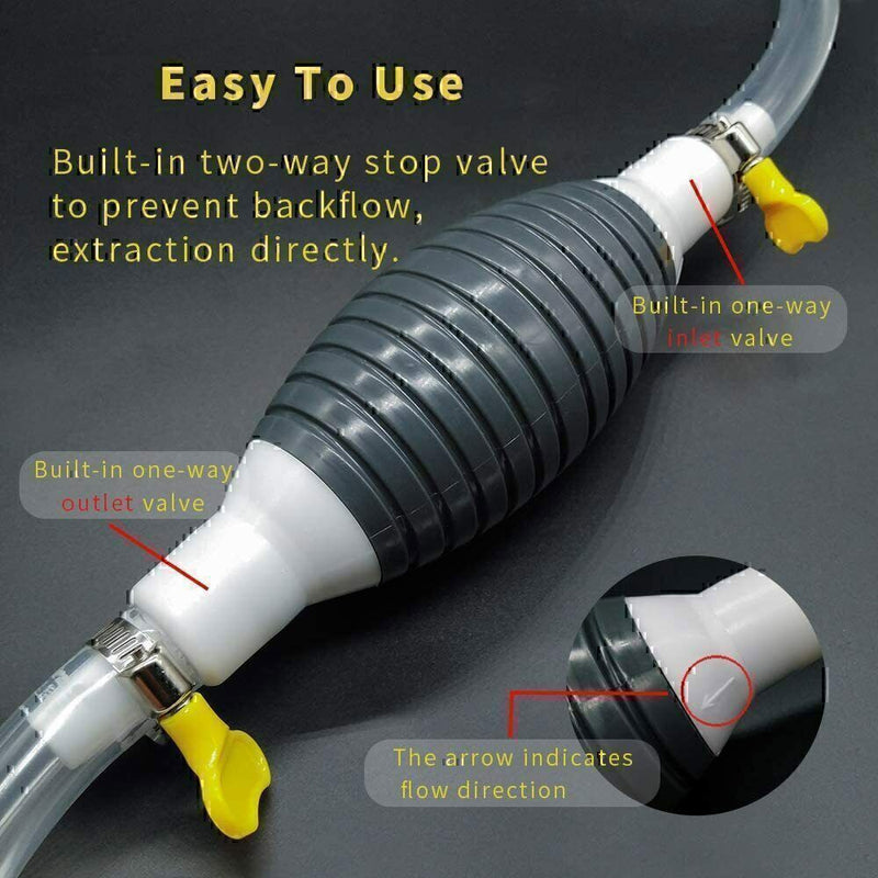 DURAFORCE High Flow Siphon Hand Pump Portable Manual Car Fuel Transfer Pump for Gas Diese!