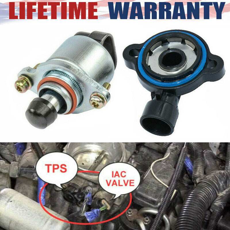 DURAFORCE Throttle Position Sensor+TPS Idle Air Control Valve For Chevy GMC Buick Cadilla!