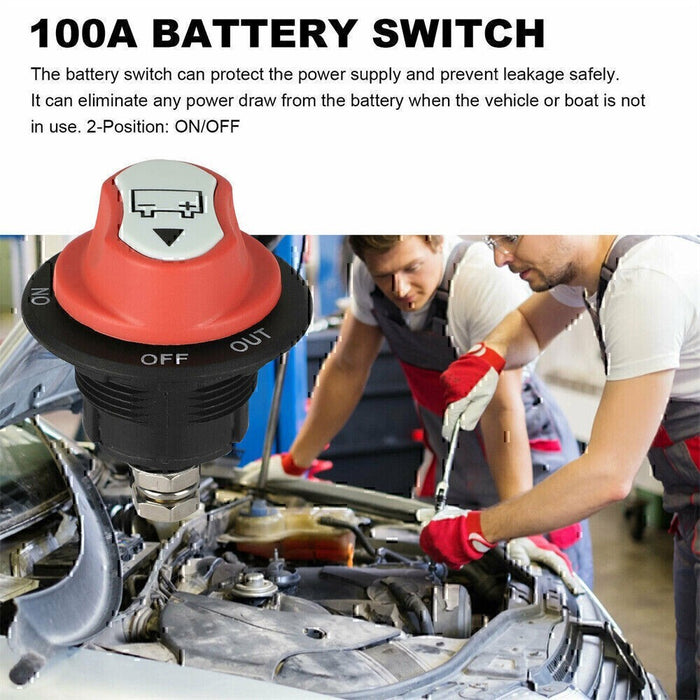 DURAFORCE 100A Battery Isolator Switch Disconnect Power Cut Off Kill for Car Boat RV Truc!