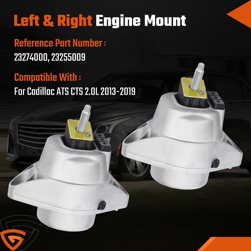 DURAFORCE LEFT & RIGHT Engine Mount 2013-19 Fits Cadillac ATS CTS 2.0L 23274000 23255009