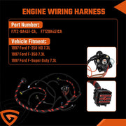 DURAFORCE For 1997 F-250 F-350 Ford Engine Wiring Harness Cable 7.3L Diesel F7TZ9A451CA *
