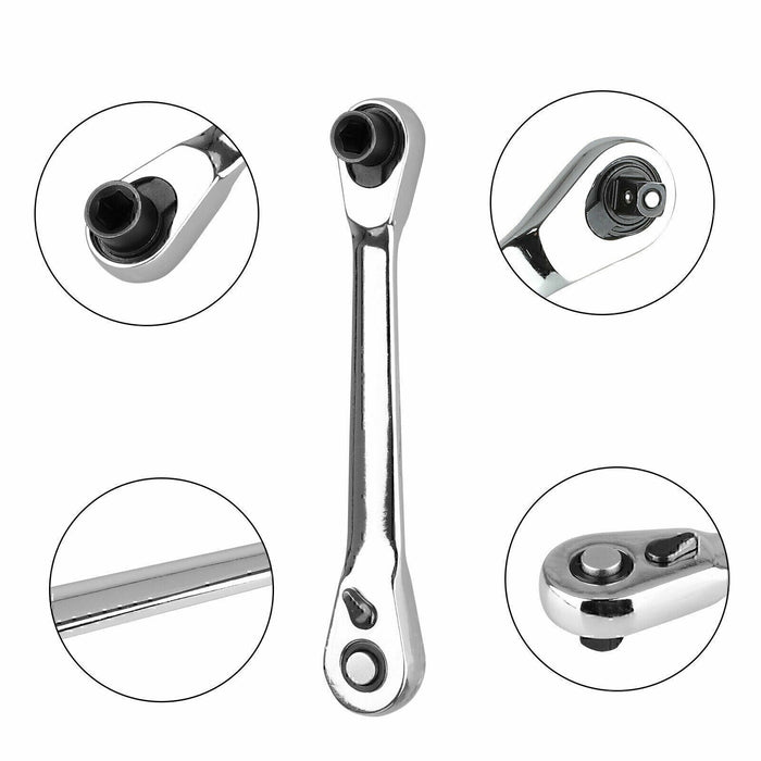 DURAFORCE New 1/4" Mini Double-Ended Quick Socket Ratchet Wrench Rod Screwdriver Bit Tool!